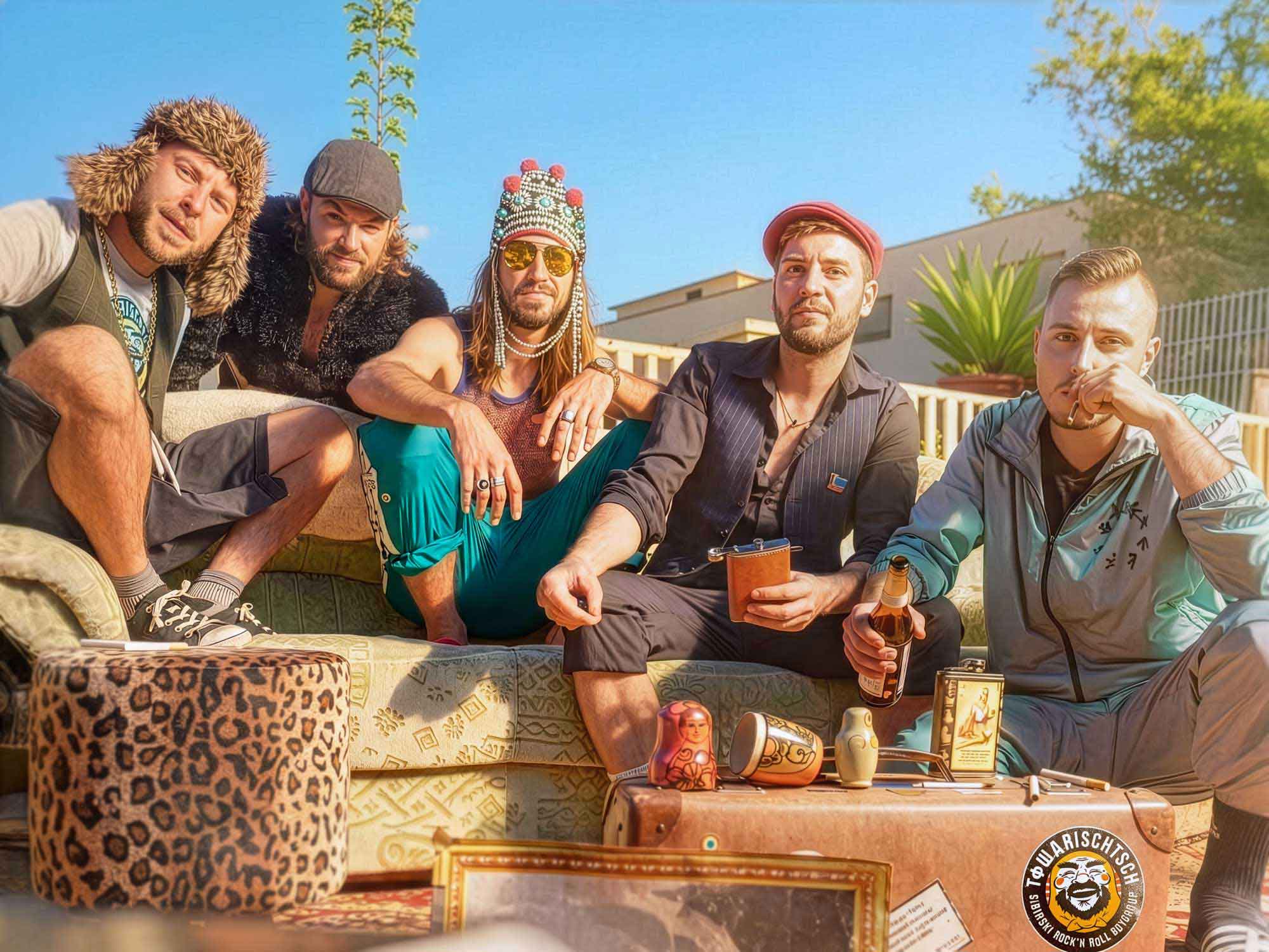 Gruppenbild der Towarischtsch Sibirski Rock'n Roll Boygroup